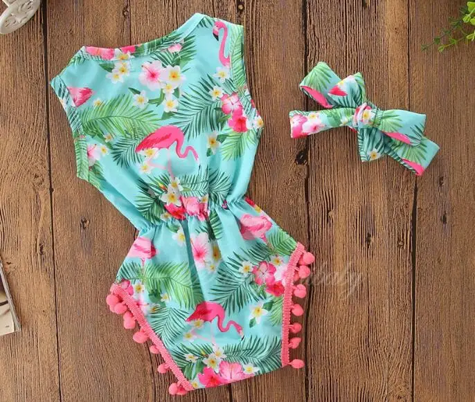 Модная летняя одежда для новорожденных девочек комбинезоны силиконовая ободок