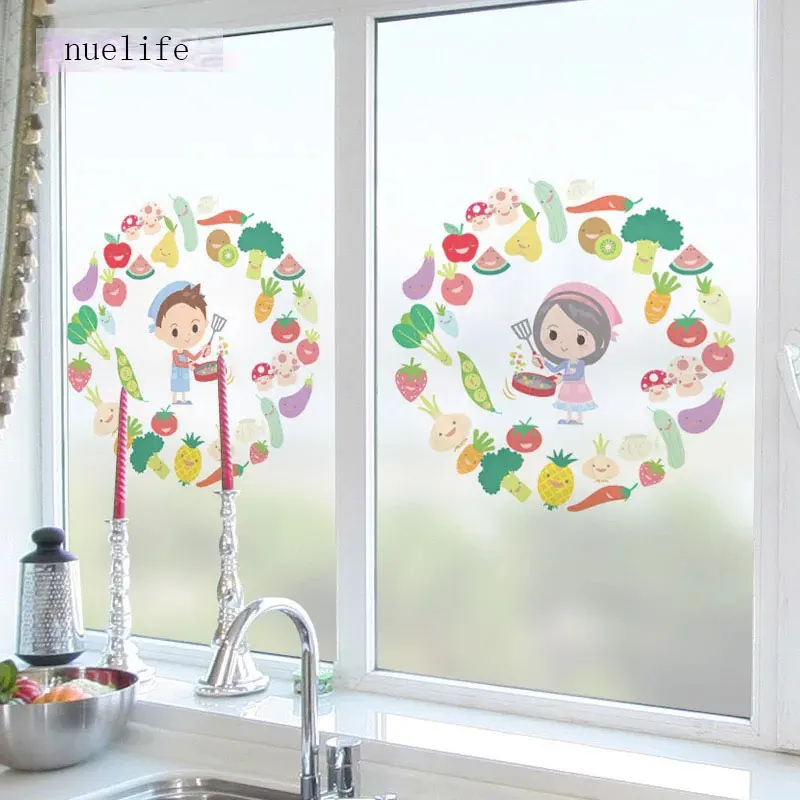 

Kitchen window Stickers Glass Film Stained Static Cling Privacy Custom restaurant Hotel home door Self-adhesive decorative films