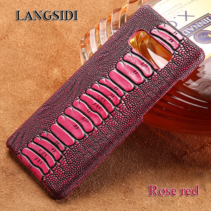 

Longsidi brand Genuine Leather Ostrich foot Pattern mobile phone case for Samsung Note 8 phone case and for Samsung phone case