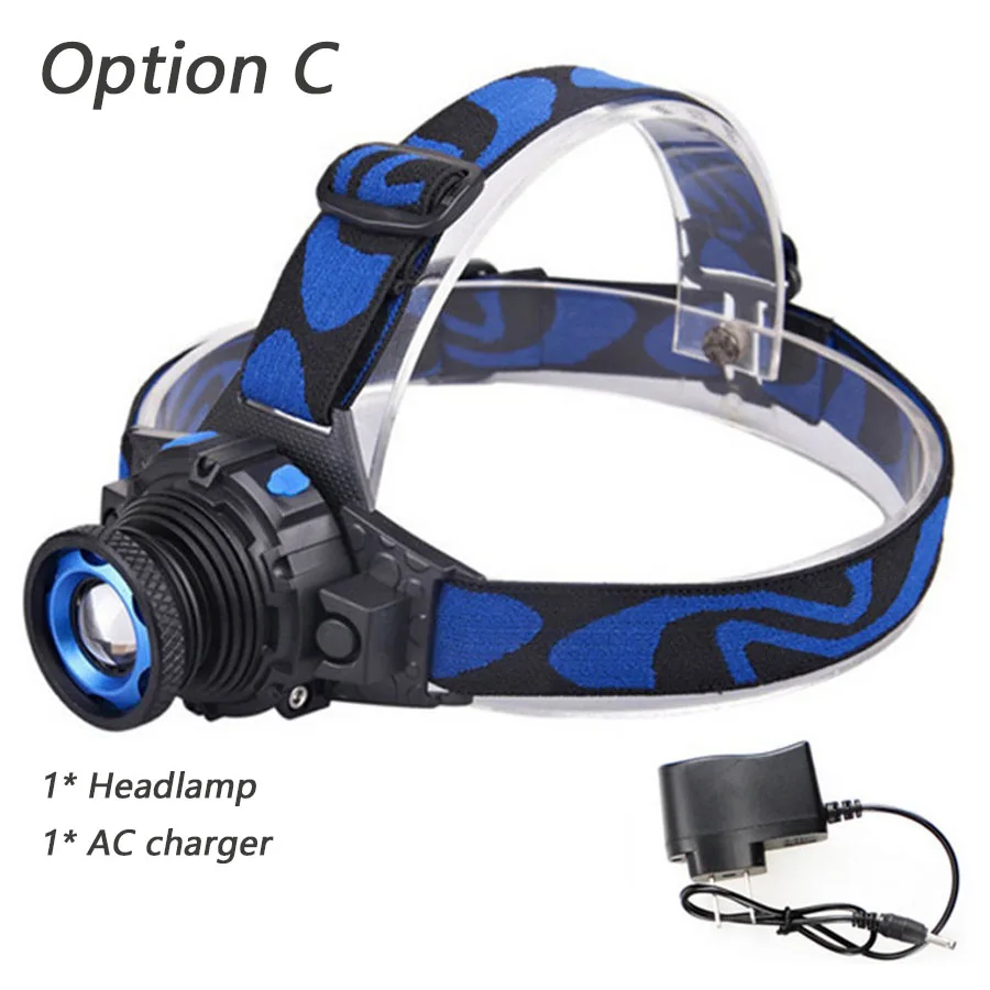 Option C FX-DZ302308 светодиодный Яркий налобный фонарь, головной светильник, вспышка, светильник светодиодный налобный светильник, Встроенный перезаряжаемый аккумулятор, налобный фонарь, масштабируемый - Испускаемый цвет: Option C
