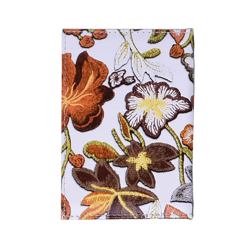 Flower Travel Passport Holder Protector Cover PU Leather Card Credit Covers Case Wallet for Russian American France Netherland - Color: 5