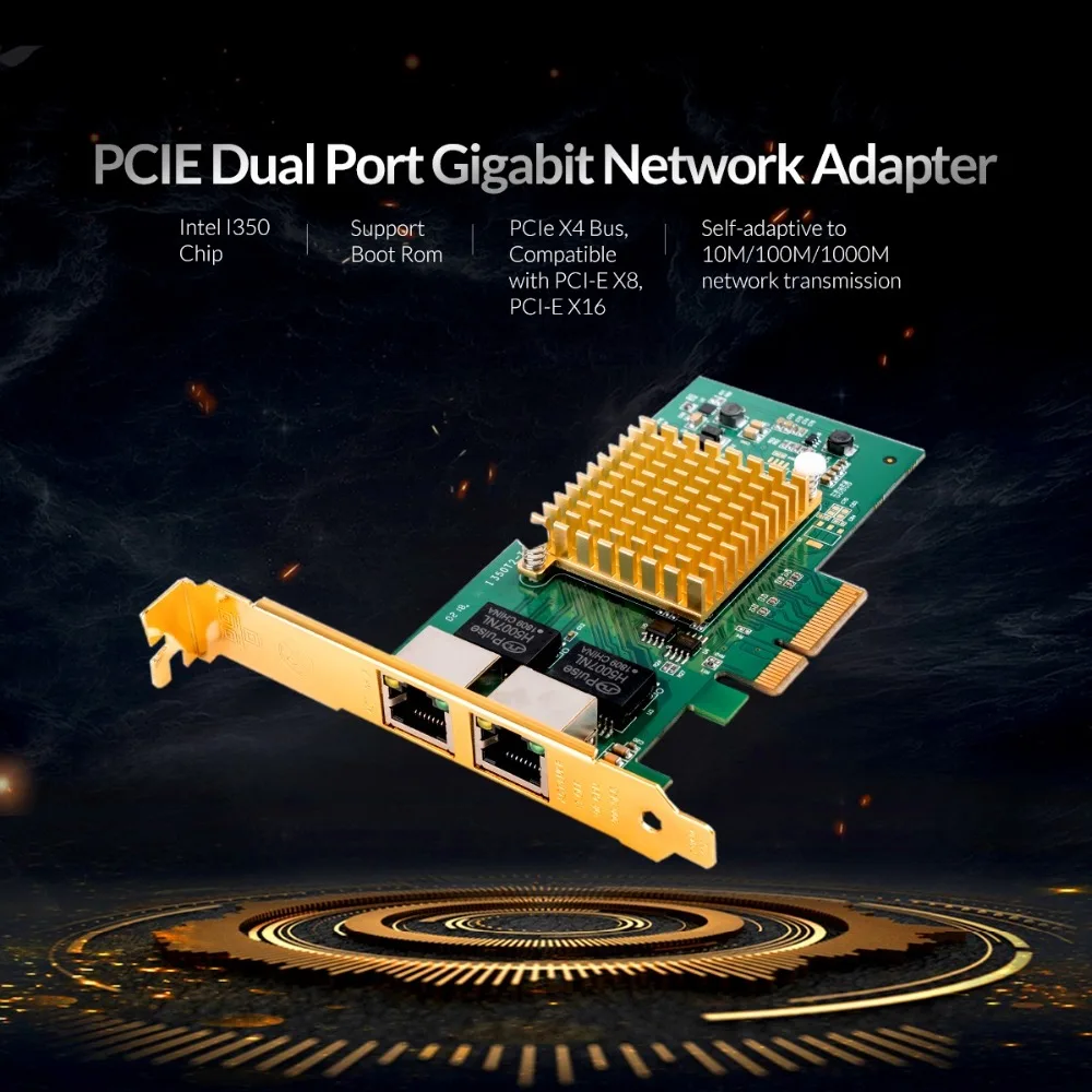 Verkauf ORICO 2 Port PCIE Zu Gigabit Netzwerk Adapter Für Windows Server 2003,Linux,OS UNABHÄNGIGE, VIsta,win10