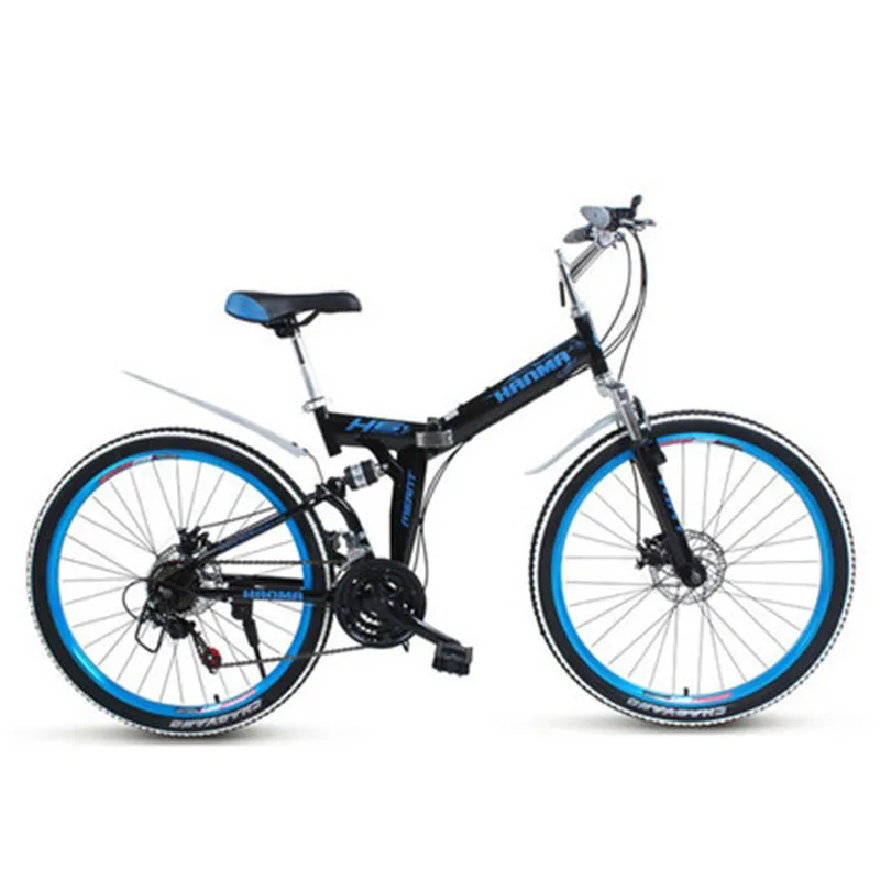 24 Inch 27speed Складной горный велосипед 21 скоростей 26/24 дюймов передние и задние механические дисковые тормоза двойные для взрослых студентов - Цвет: 24 Inch 27speed