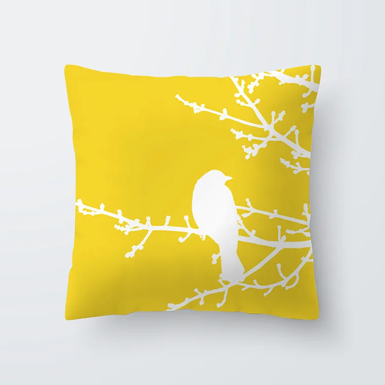 Yellow pillowcse 18 Летние лист ананаса Цветочный принт чехлы на заказ в виде геометрических фигур желтый черепа пледы Декоративная Наволочка размером 45*45, домашний декор - Цвет: Yellow pillowcse 18