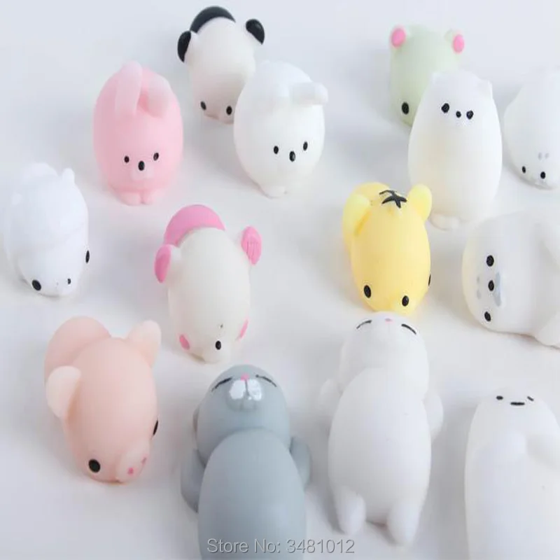 25 шт./компл. Kawaii хлюпает Кот антистресс забавная мягкая резина Животные сожмите мягкими анти-стресс медленно поднимающийся Squishies забавные игрушки