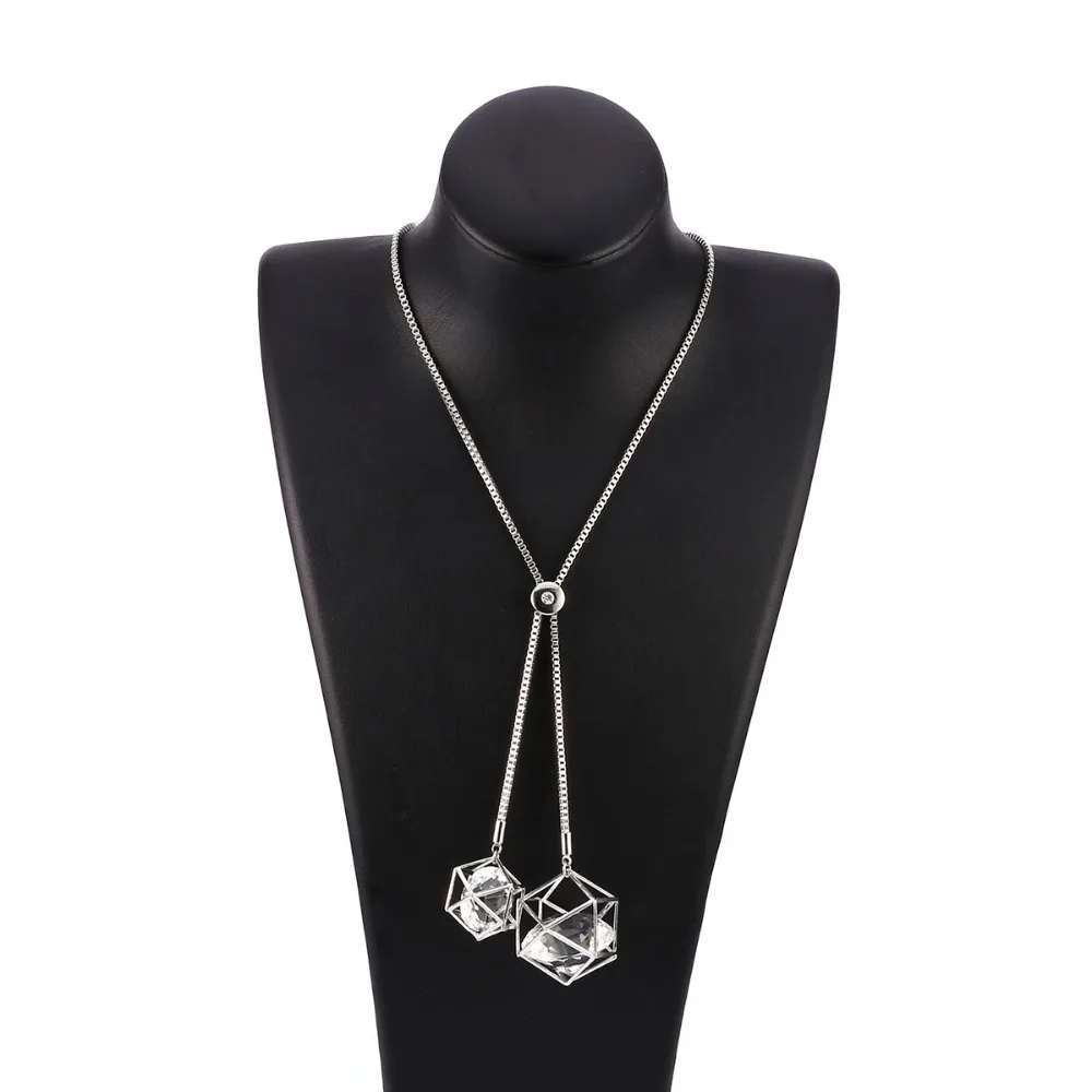Женское длинное ожерелье с подвеской в виде кубика|long chain necklace|chain necklacenecklaces for women |