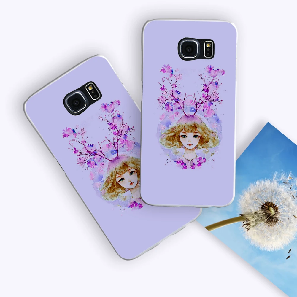 Antler Girl Pattern Protective Case Cover for Samsung Galaxy Note 4 5 S7 S8 | Мобильные телефоны и аксессуары