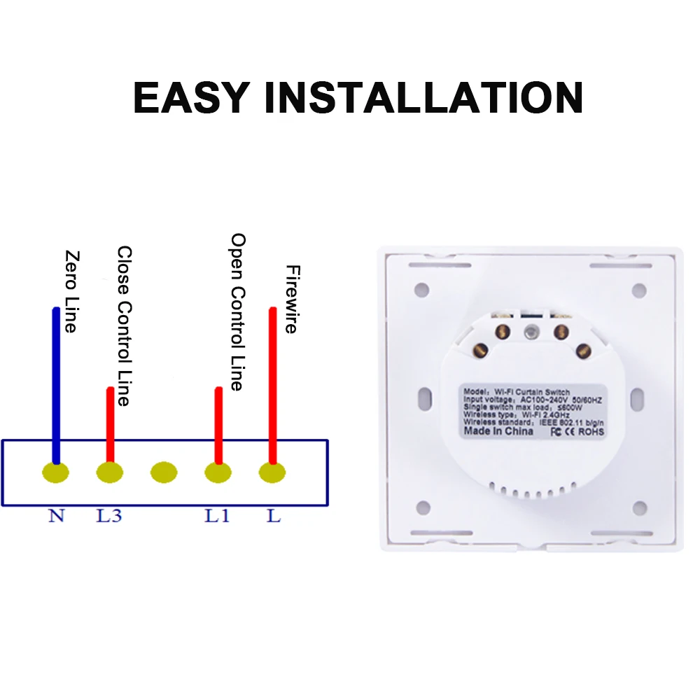 ЕС США Wifi сенсорный настенный занавес переключатель Голосовое управление Alexa/Google