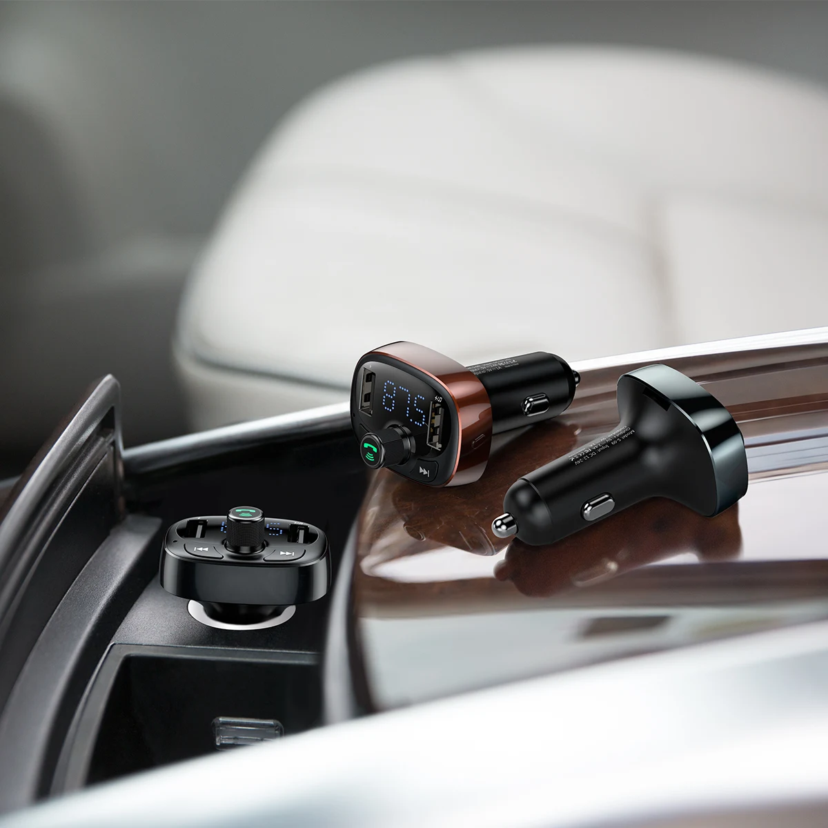 BASEUS S 09 T набрал 3.4A двойной Порты usb Bluetooth MP3 автомобиля Зарядное устройство