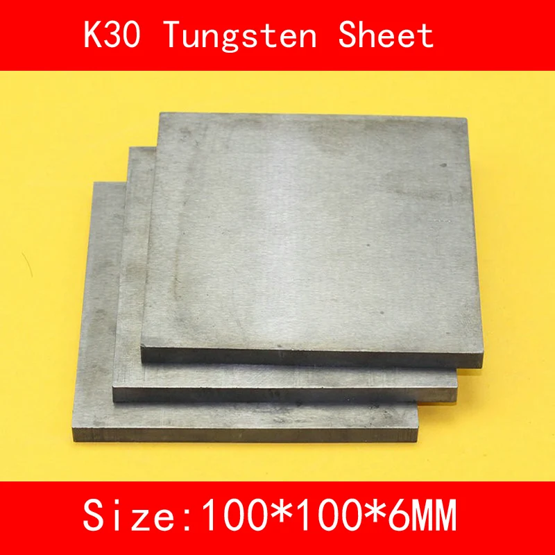 

6*100*100mm Tungsten Sheet Grade K30 YG8 44A K1 VC1 H10F HX G3 THR W Tungsten Plate ISO Certificate