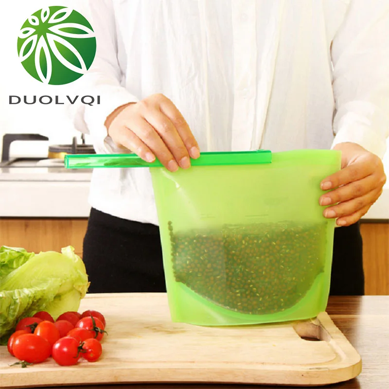 Duolvqi вакуумные пакеты для упаковки еды обертывания силиконовые контейнеры для хранения еды на холодильник пакет для холодильника кухонные цветные Ziplock Сумки