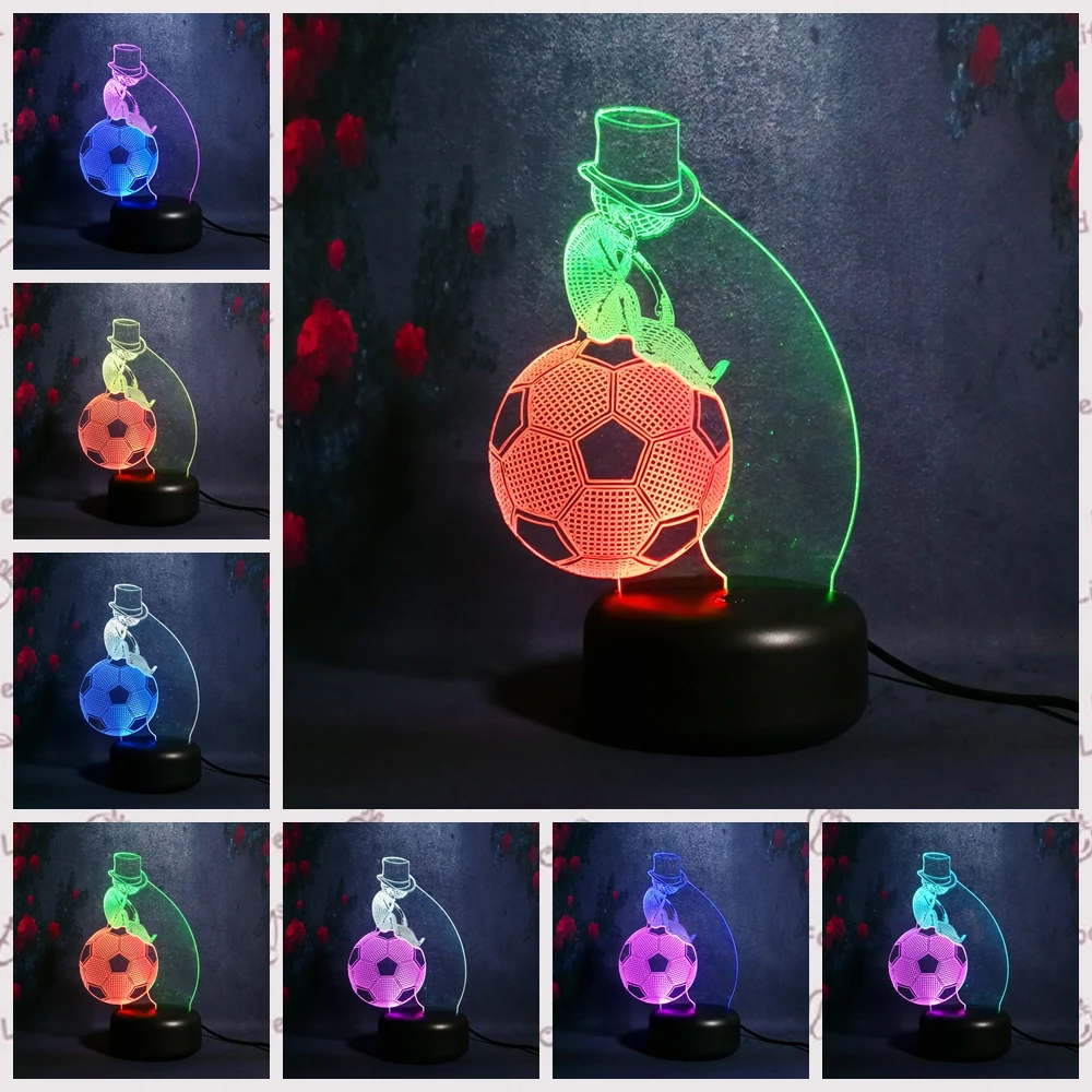 Новинка Рождество мышление Человек Футбол 3D Оптическая иллюзия футбол LED