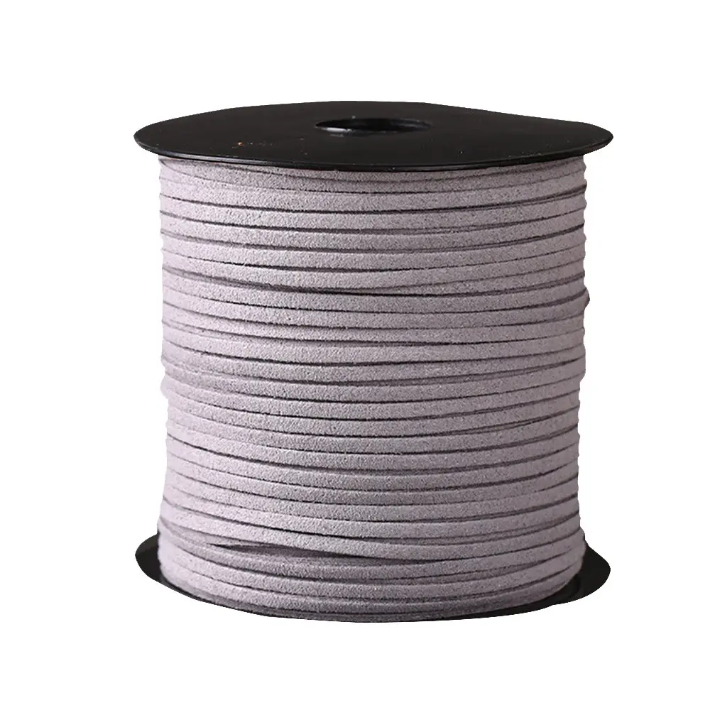 Light Grey 100Yard шнур из искусственной замши бархат веревка кожа шнуры Кружева Одежда Обувь Браслеты из шнуров самодельные Украшения швейная ткань с кисточками и бахромой - Цвет: Light Grey