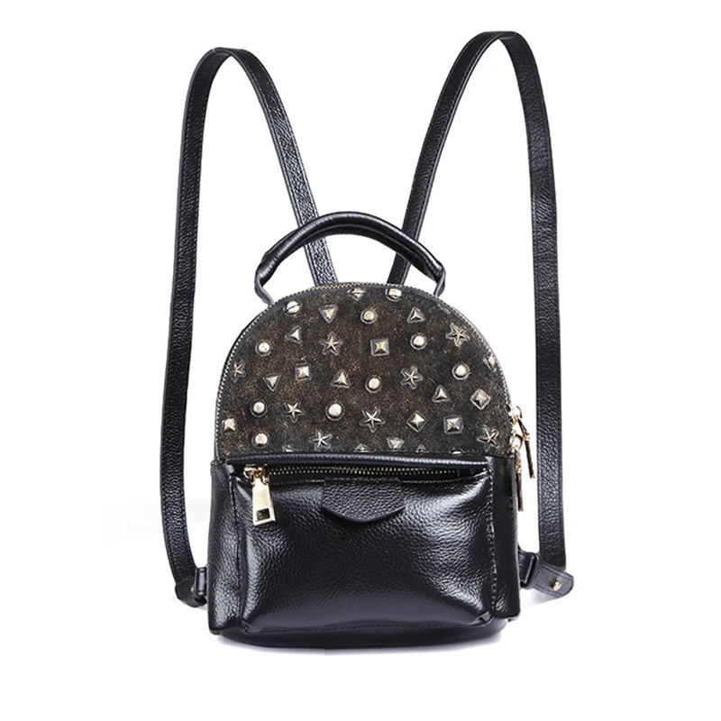 Высококачественный маленький рюкзак из натуральной кожи женский первый слой