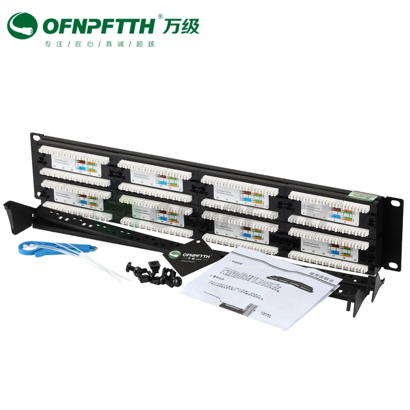 Патч панель CAT6 48 портов UTP 2U 19 дюймов стандарт с позолоченным контактом 50u|Детали
