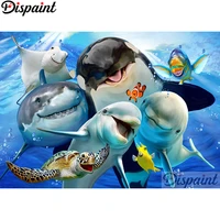dispaint full squareround drill 5d diy diamond painting animal dolphin 3d embroidery cross stitch home decor gift a12528