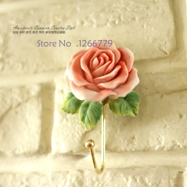 2015 Новый очень красивый пасторальный стиль стерео Роза пальто Крючки одежда крюк