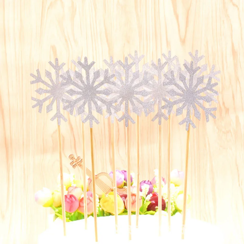 10 шт. блестящий торт Снежинка выпечки флаги украшенные с днем рождения для детей