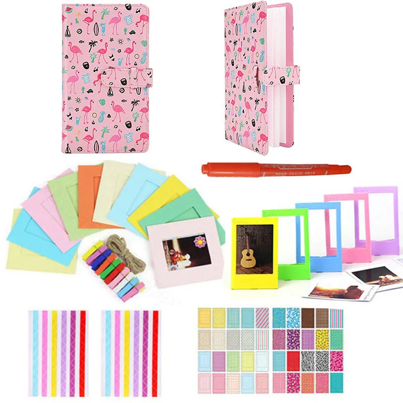 Красный / розовый 6 в 1 Красочные комплект аксессуаров для Instax Mini 9 8+ 7 s 70 90 25 камера различные аксессуары пакет альбом рамки и т. д - Цвет: Красный / розовый