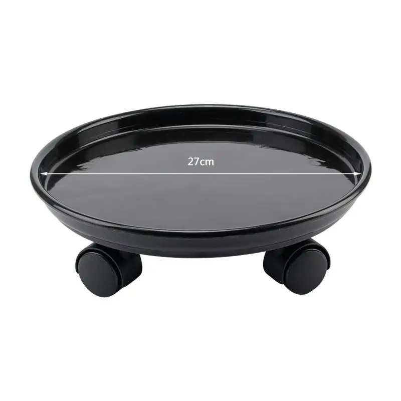 27cm black Съемный поднос для цветочных горшков Универсальный круглый пластиковый поднос сверхмощный стеллаж для цветочных горшков завод Caddy прокатки горшков подставка для растений - Цвет: 27cm black