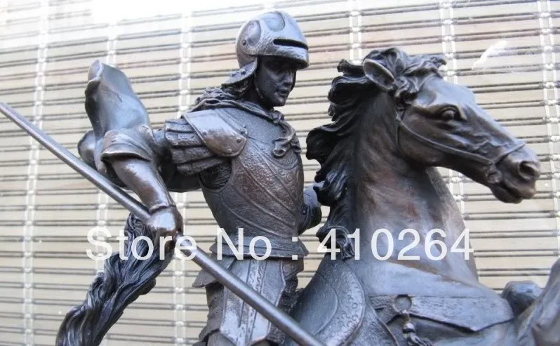 АА] доставка Изысканный Западный изысканный арт деко статуя Святого Георгия и
