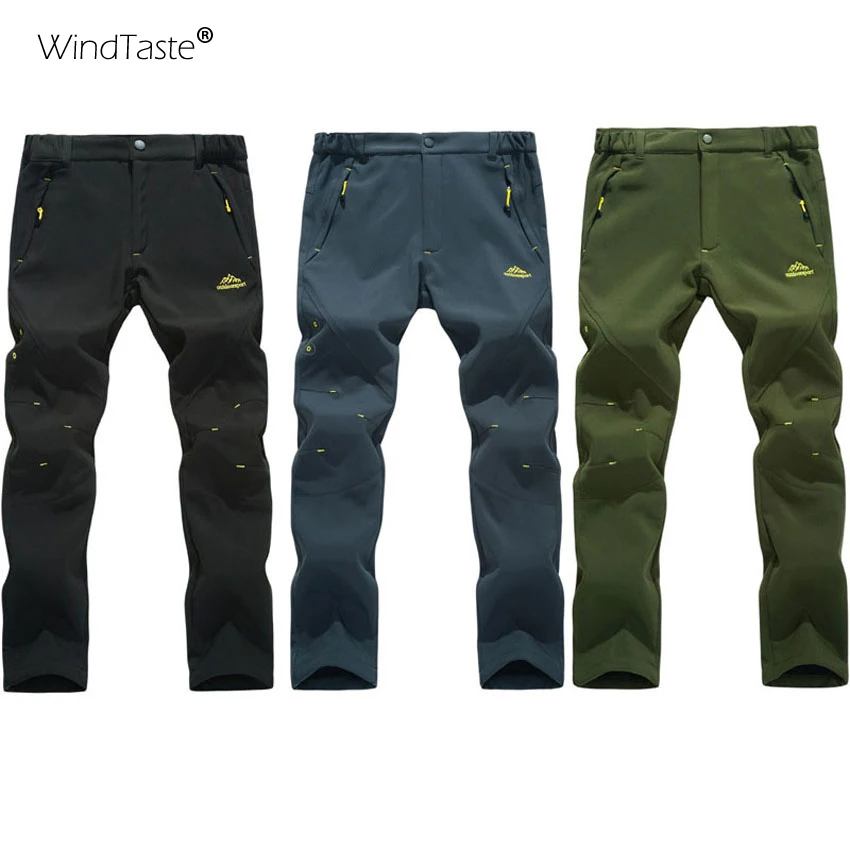 WindTaste мужские зимние новые теплые штаны для пешего туризма ветрозащитные