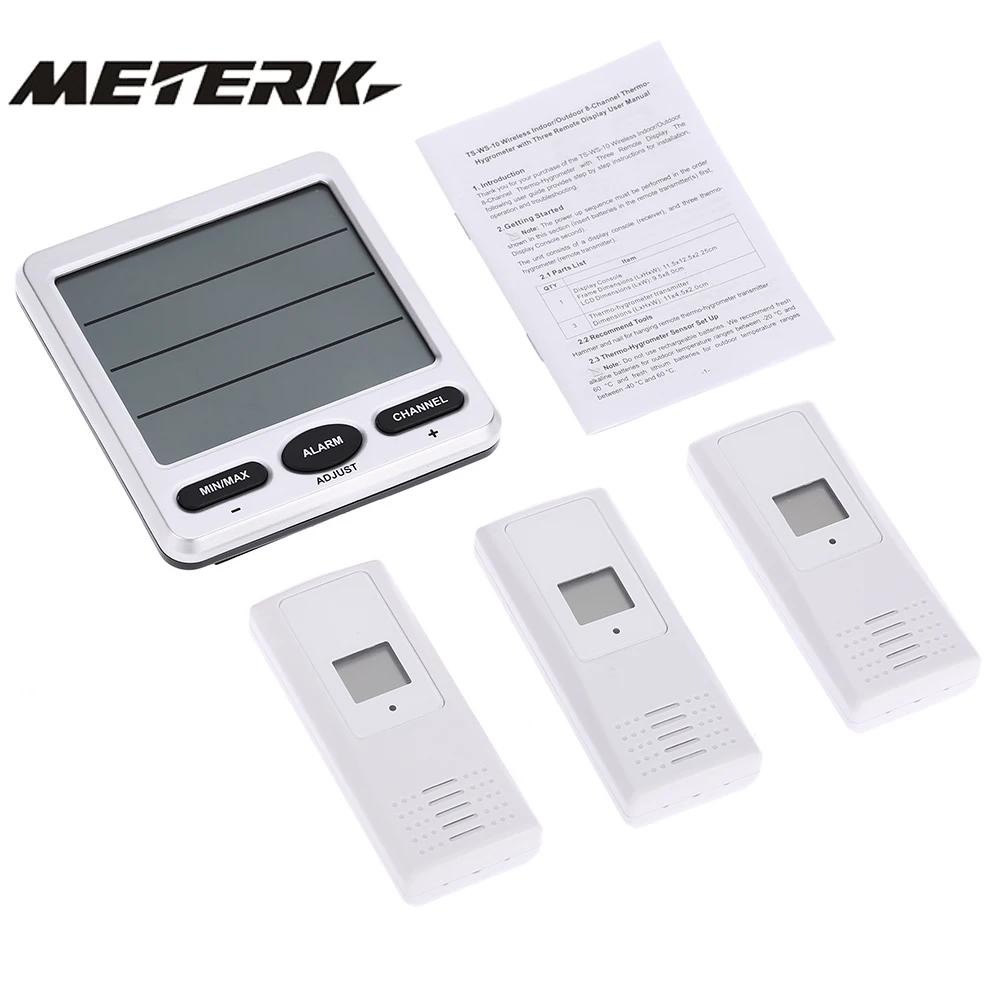 Метеостанция с термометром и ЖК дисплеем беспроводной 8 канальный