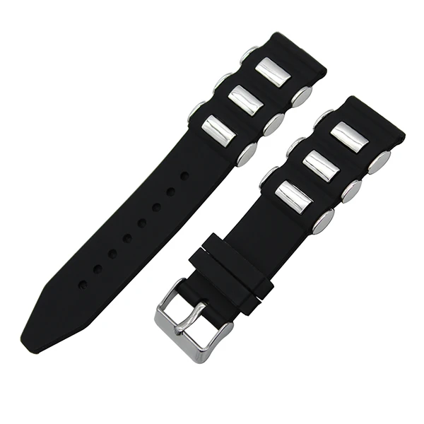 3 Eyes Силиконовый резиновый ремешок для мм часов 20 мм 22 мм 23 мм 26 мм для Luminox Мужские Женские часы ремешок из нержавеющей стали с пряжкой на запястье браслет черный - Цвет ремешка: 3 Eyes