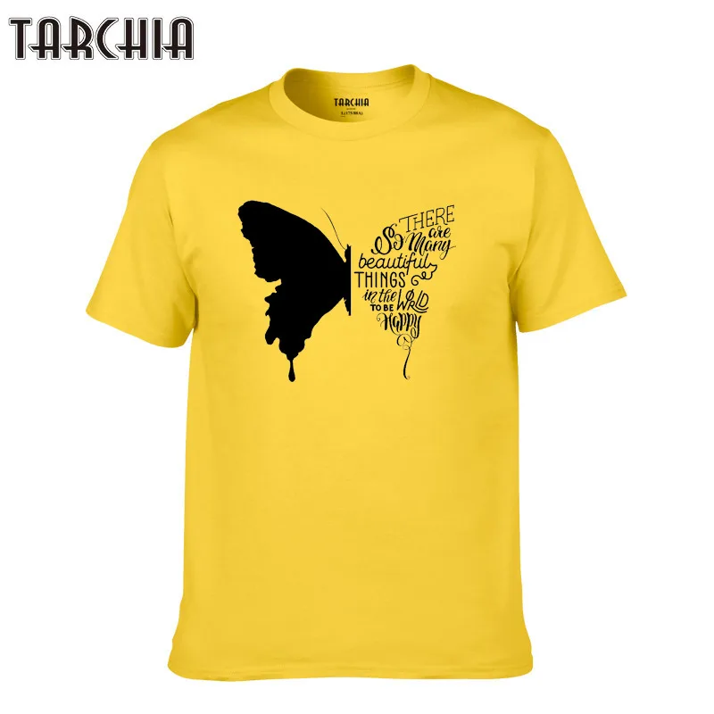 TARCHIA 2021 бабочка силуэт приталенная хлопчатобумажная футболка Homme топ с длинными