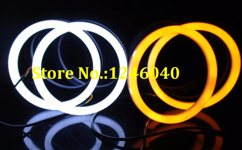 Двухцветный белый и янтарный хлопковый светодиодный кольцевой комплект Angel eyes halo