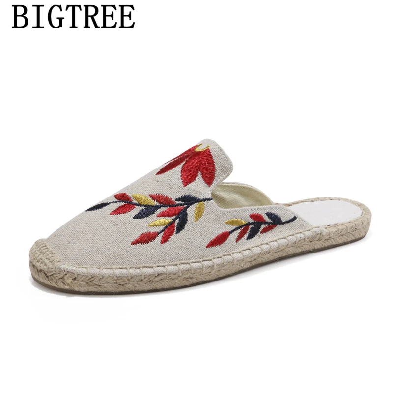 Повседневные тапочки для женщин Туфли без задника обувь женские эспадрильи