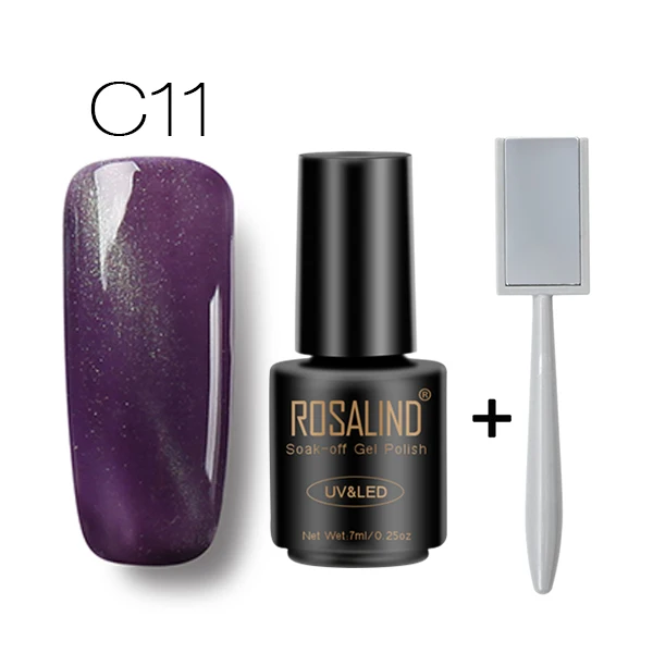 C11 with Magnet ROSALIND магнит кошачьи глаза 30 цветов Гель-лак для ногтей Светодиодный УФ Гель-лак для ногтей Полупостоянный 7 мл Гель-лак для ногтей - Цвет: C11 with Magnet