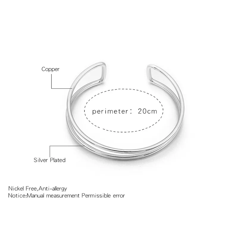 Простой дизайн браслет для женщин в стиле панк уличные Открытые Браслеты-манжеты