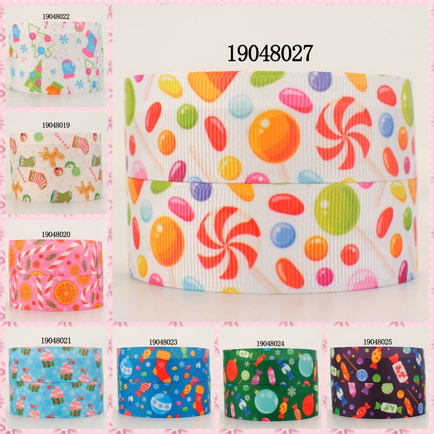 

New 50 yards Halloween candy pattern ribbon printed grosgrain ribbon 19048025
