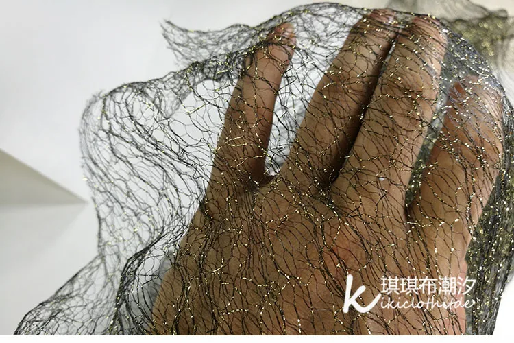 Желтая с золотом блестящая кружевная французская вуаль гипюр свадебное