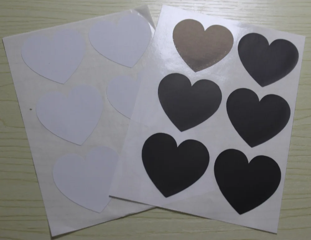 3.8cm White &amp Black Mixed heart sticker | Stickers