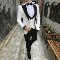ivory men suits 2022 wedding suits for men groom wear tuxedos jacketpantsvest slim fit formal bridegroom suits costume homme