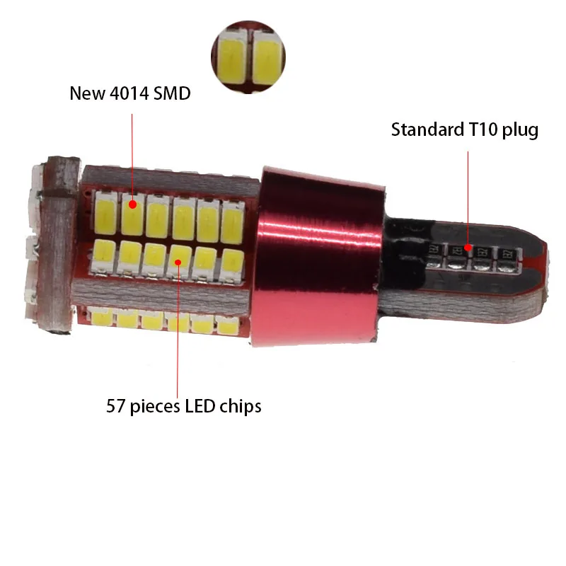 10 шт. светодиодсветодиодный лампы T10 CANBUS W5W 194 168 3014 SMD 57 | Автомобили и мотоциклы