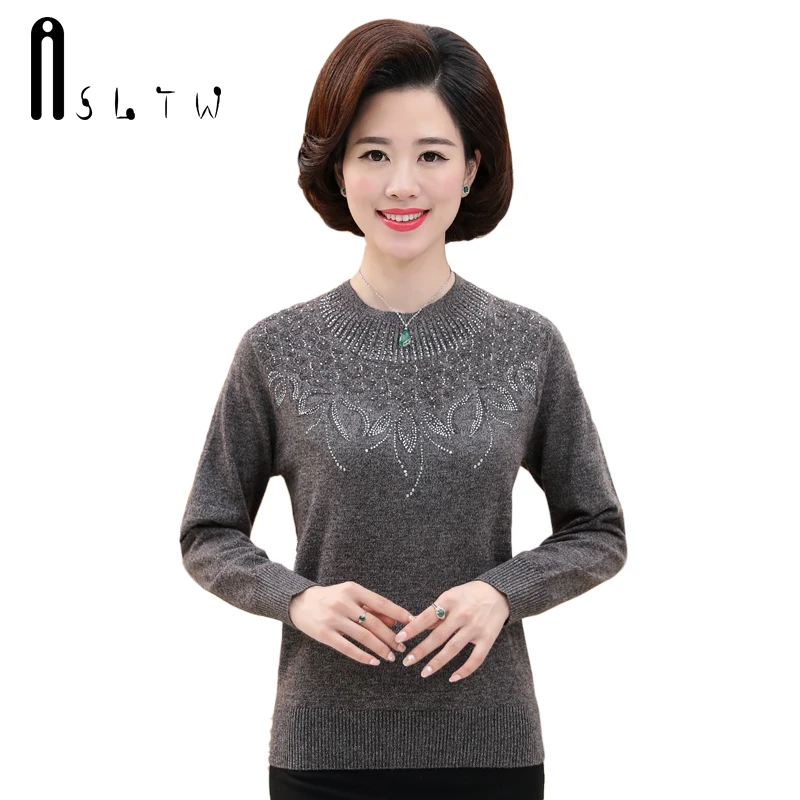 ASLTW Sweater Women New O Neck Beading Women's Autumn WinterBasic Sweaters Fashion casual Long Sleeve Pullover | Женская одежда