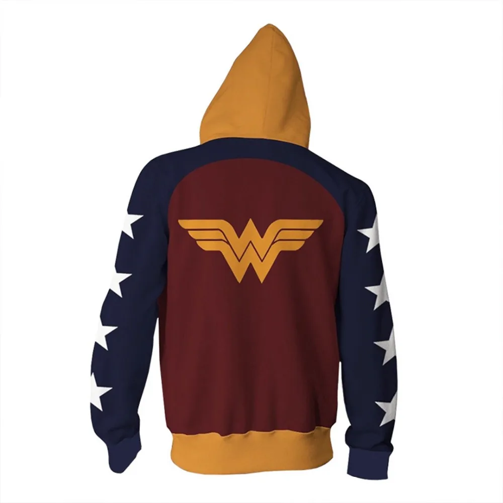 BIANYILONG 2018 new hoodies sweatshirts coat Legion suit clothes Wonder Wo man 3D printed zipper tops | Мужская одежда