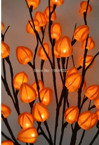 3" высота 30 Led китайский фонарь ветка огни ваза цветочные огни домашний сад настольные вечерние украшения подарок на праздник ветка свет - Испускаемый цвет: Orange