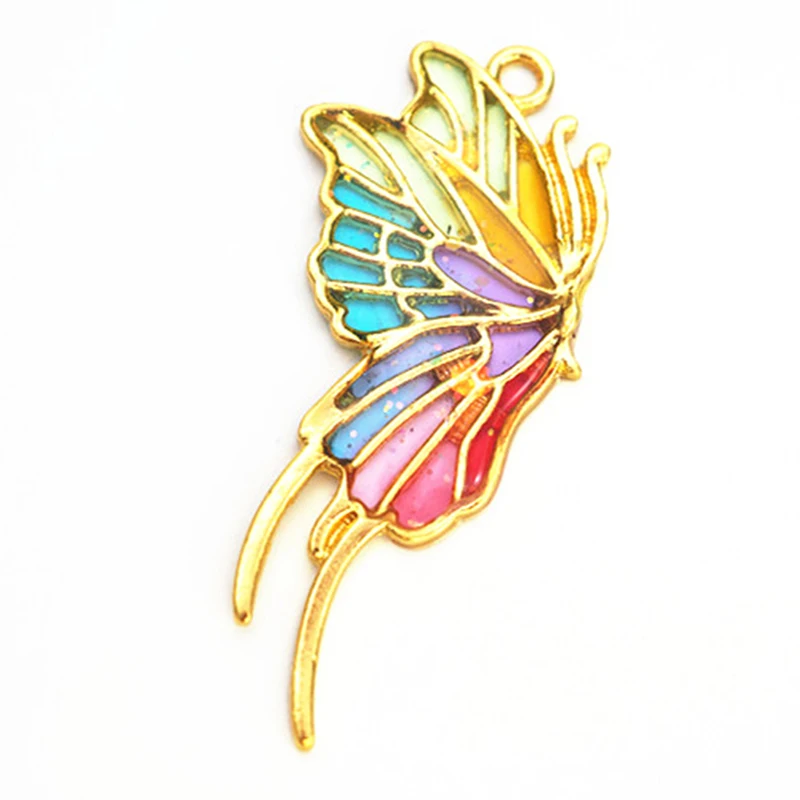 5 шт. рамка-бабочка оправа из цинкового сплава подвесная с подвеской для кабошона