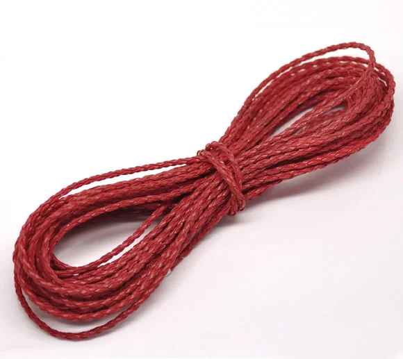 Шнур для ювелирных изделий Doreen Box Lovely 10M Red плетение Leatheroid 3 мм (B16912)|jewelry cord|cord 3mm3mm cord