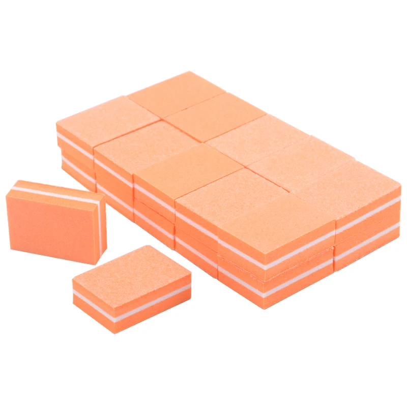 

20pcs/lot Mini Orange Nail Buffer Sponge Blocks Professional Nail File Disposable Gel Polish Pedicure Manicure Nail Salon Tools