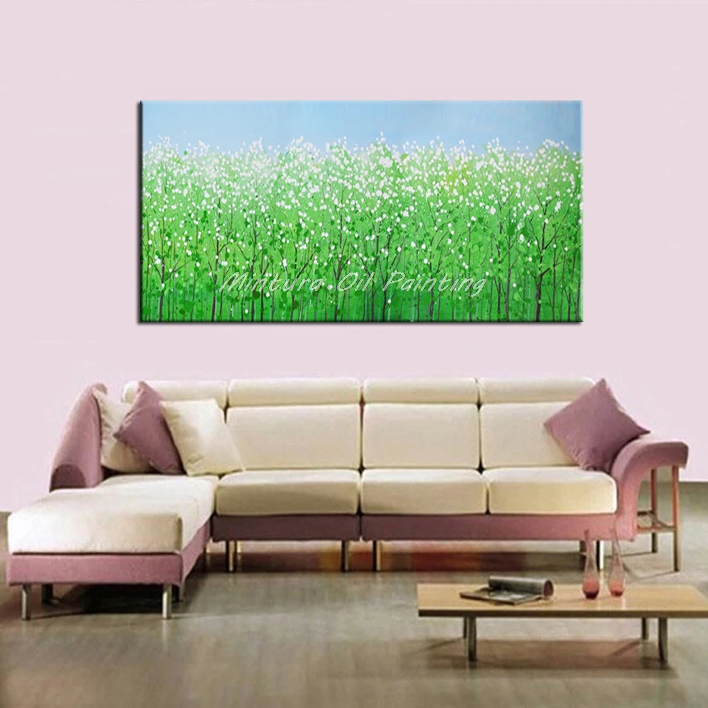 Mintura Art Large Size Hand Painted Tree Flowers Oil Painting On Canvas Modern Abstract Wall Pictures for Living Room Home Decor | Дом и сад