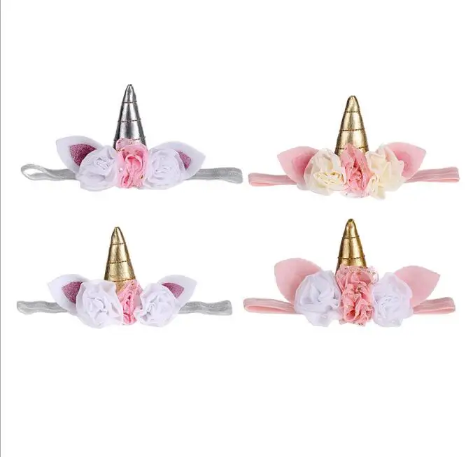 12 шт. Лидер продаж рожковый обруч с единорогом блестящий розовый детский день