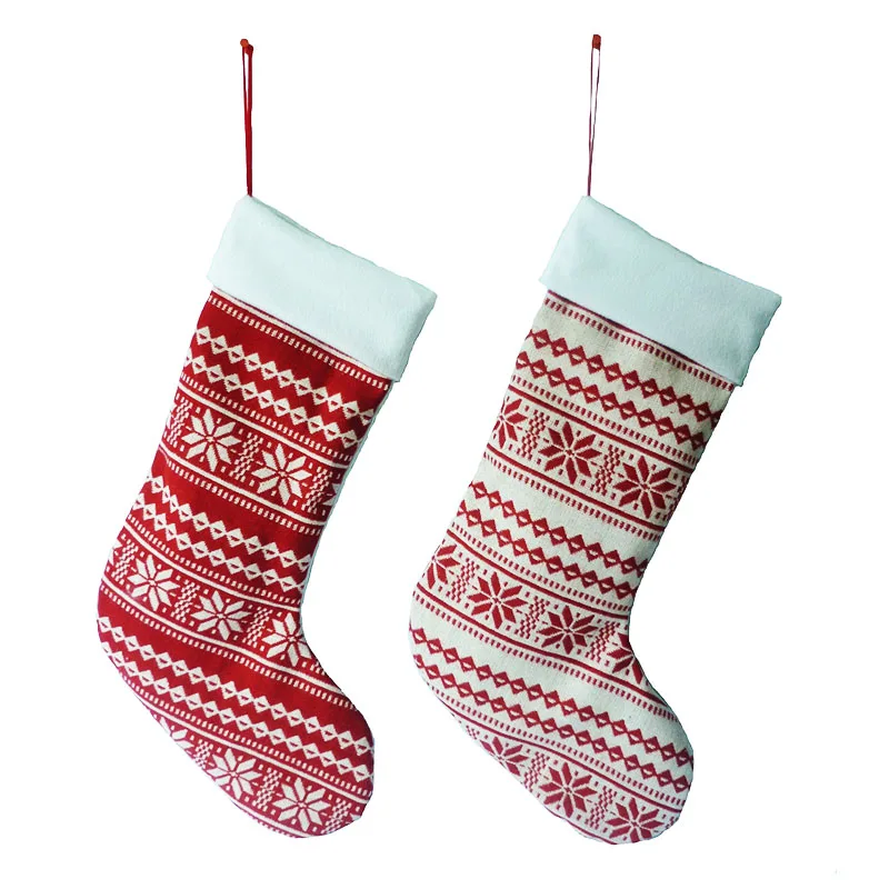 1 шт. льняные рождественские чулки носки Санта Клауса Мешковина Подарочный