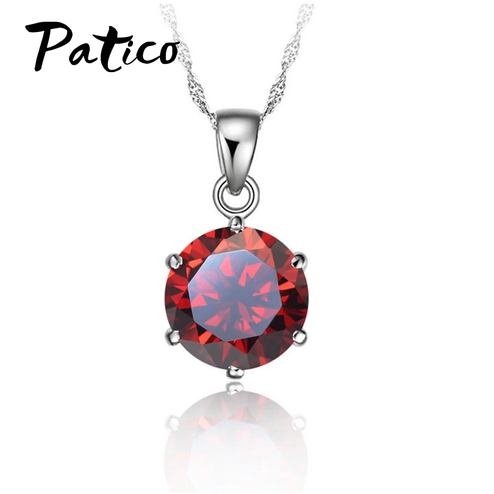 

Cheapest!!!925 Sterling Silver Necklace Women Wedding Jewelry 6 Claw Cubic Zircon Pendant Engagement