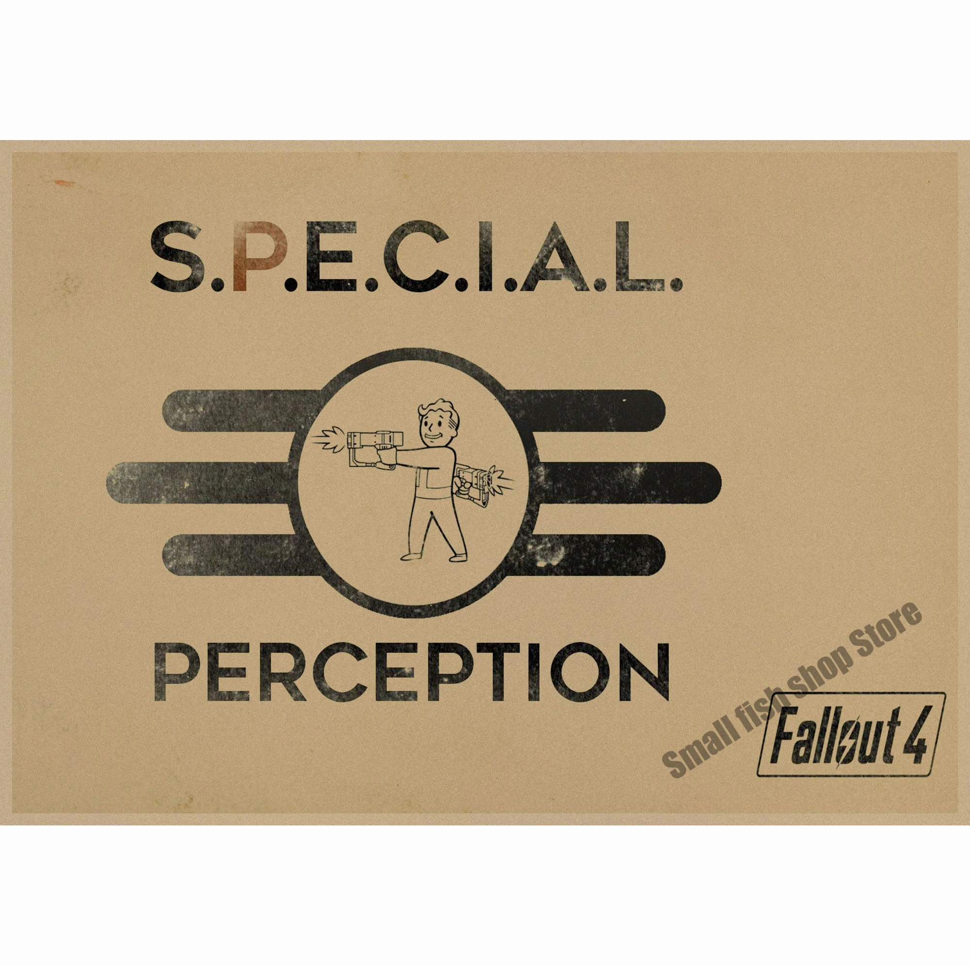 Светло-серый Fallout 3 4 Игра ретро плакат, крафт-бумага для бара кафе домашний декор живопись Наклейка на стену - Цвет: Светло-серый