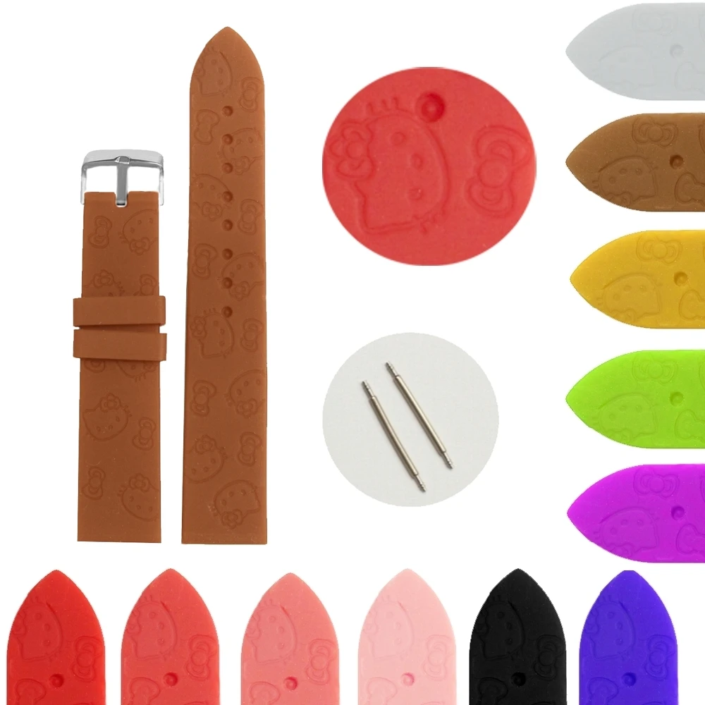 20 мм коричневый цвет Hello Cat мультфильм силиконовые желе резиновые женские Девушки